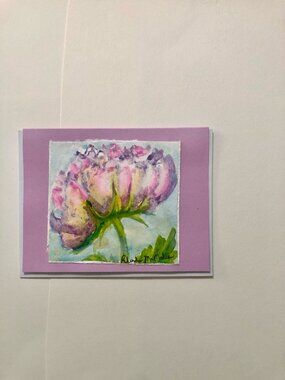 Watercolor Peony Card and Envelope